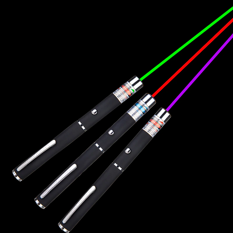 Laser Pointer Pen Set – Green, Blue & Red Beams (3-Pack)